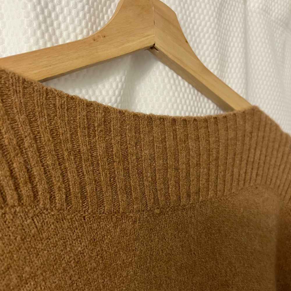 Madewell Camel Crewneck Sweater in Warm Brown Wool Blend - Picture 5 of 8
